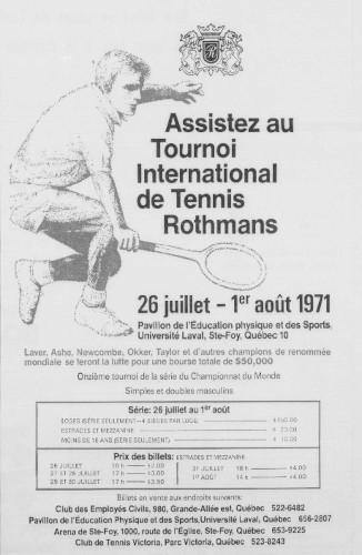 Annonce du tournoi Rothmans 1971