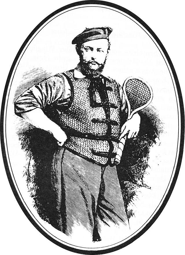 Walter Wingfield considéré comme l'inventeur du tennis. (Illustrated Sporting and Dramatic News,  juin 1881)