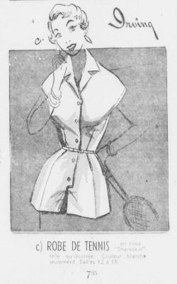 Robe de tennis 1954