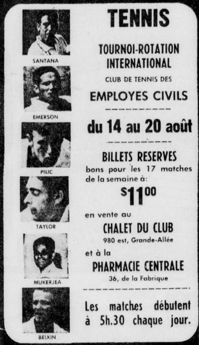 Annonce du tournoi 1967